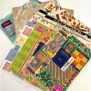 Vintage Wrapping Paper- 8 new packages, 2 sheets each